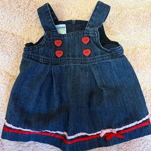 Please Mum Vintage Baby Denim Jumper Skirtall Size 0-3 Months